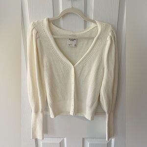 Abercrombie & Fitch Cream Cardigan Sweater
